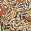 Cotton Cambric Brown Fabric Tropical Leaf Fabric For Sewing Printed Craft Fabric By The Yard 42 Inch