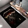 Rock Music Area Rug, Metallica Master of Puppets Cross Cemetery Justice Statue Dark Print, Man Cave Decor, Non-Slip Mat