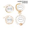 Ingemark Boho Imitation Pearl Chain Coin Pendant Bracelets Set for Women on Hand Vintage Snake Link Bangles Couple Wrist Jewelry