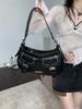 Стиль 'Sweetheart' Винтажная Панк Заклепки Сумка под Мышку Полированная Crossbody Мессенджер Наплечная Сумка для Женщин