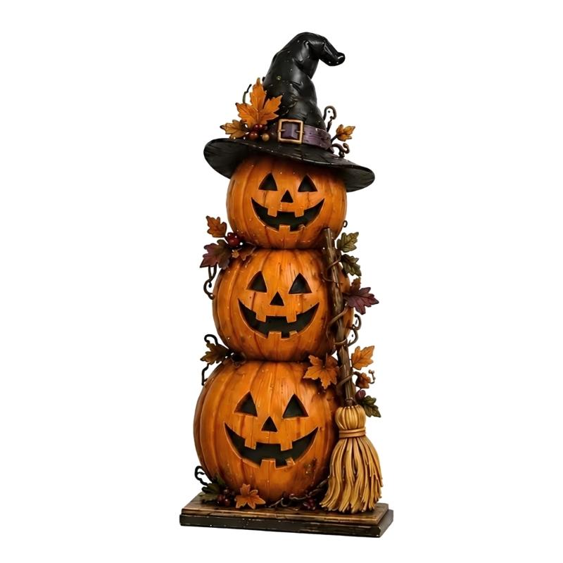 Halloween Desk Decors Wooden Tabletop Display Accent for Mantel, Shelf and Party Setup, One Selected Style per Pack