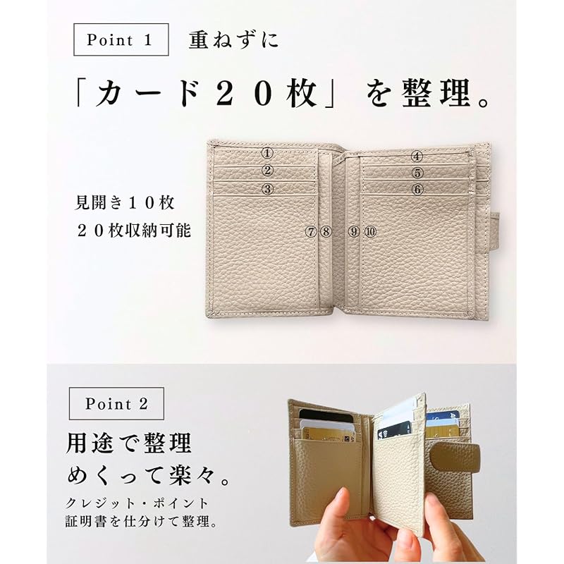 [Iaji] Wallet Ladies Bi-fold Compact Large Capacity (book Type Storage for Good Organization) Genuine Leather Mini Wallet Small L-shaped Zipper (light