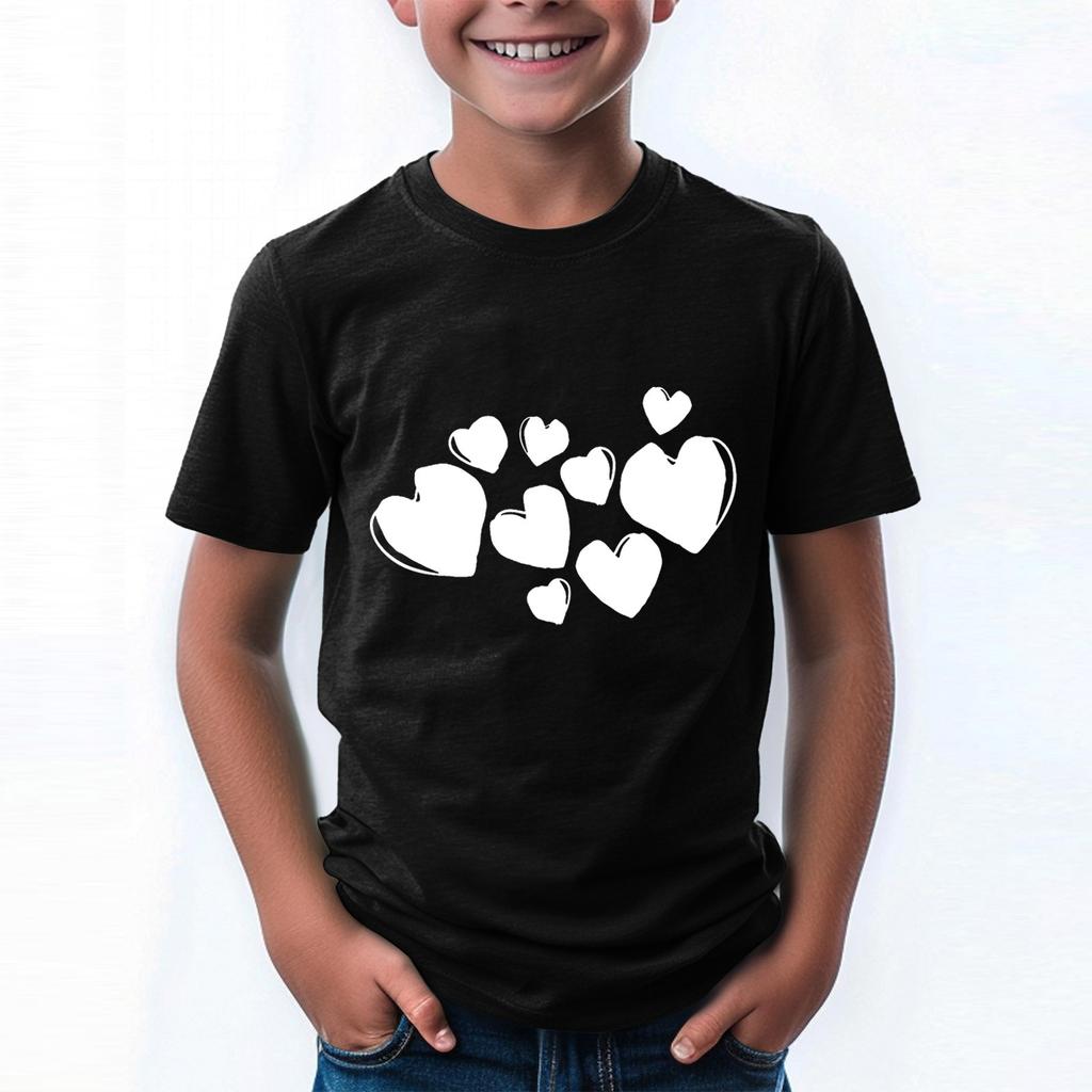 Рубашка на День святого Валентина для малышей, девочек и мальчиков, милые футболки с сердечками, детские футболки на День святого Валентина