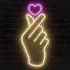 Finger Heart Hand Love Neon Signs for Wall Decor for Valentines Day Gift, Light for Home, Bedroom, Party, Wedding Decor