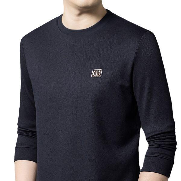 Мужские толстовки с длинными рукавами, новые цветные топы с круглым вырезом, осенние и зимние рубашки, деловая мужская одежда