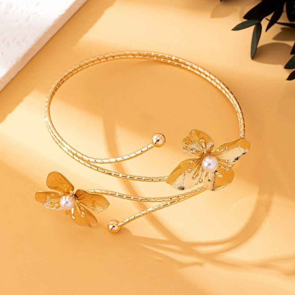 Bohemian Open Arm Bangle Drip Oil Armband Exquisite Flower Bracelet Hand Jewelry