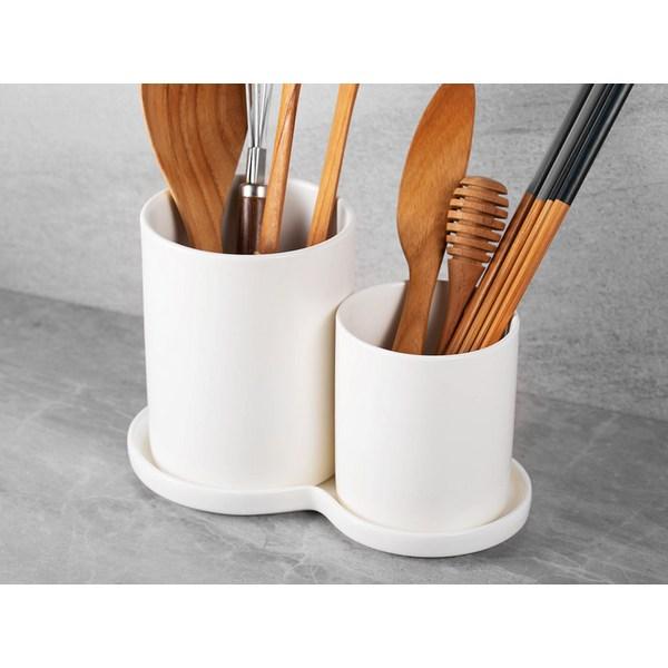 Comet Home Drainable Cutlery Container, Ivory, 1 Piece, Korean Popular Tableware