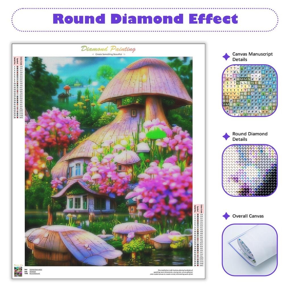 Diy Алмазная картина Цветочный дом Вышивка крестиком Мозаика Пейзаж Картина Стразы Настенный декор 30x40 см/12x16 дюймов