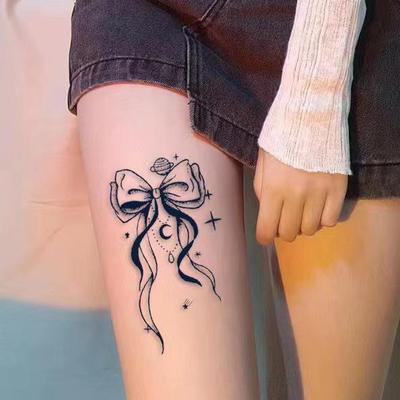 Полуперманентные водостойкие тату-наклейки «Бабочка и Луна со звездами» - Сладкий и крутой дизайн для ног, Долговечные, Неотражающие