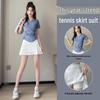 Женский быстросохнущий спортивный комплект юбки для бадминтона, тенниса, бега, сквоша и йоги - Высококачественная фитнес-одежда.