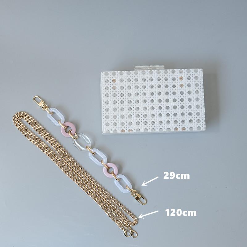 Новые модные сумки, модные женские сумки, белые однотонные акриловые сумки из ротанга, роскошная вечерняя вечерняя сумка, женская повседневная милая сумка-клатч в коробке