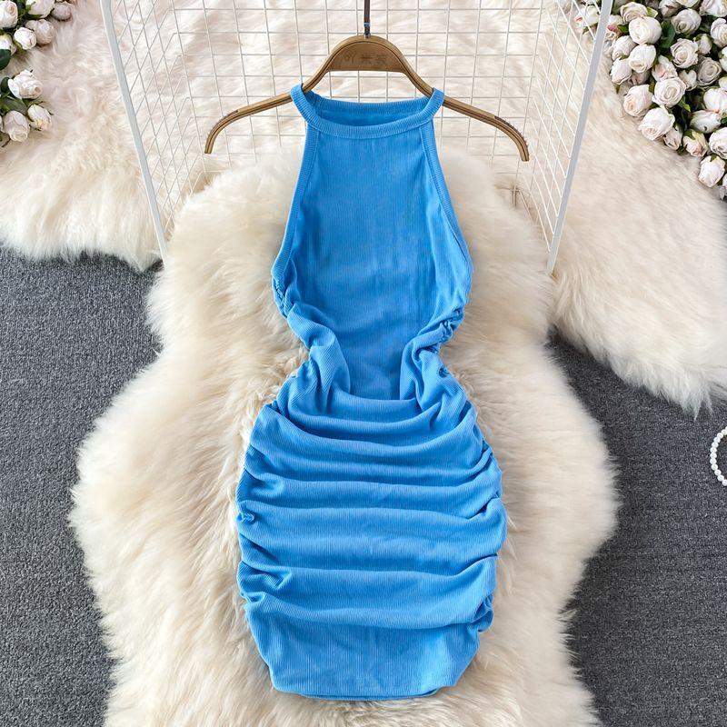 Off-the-Shoulder Summer Pure Desire Skinny Slimming Dress Halterneck