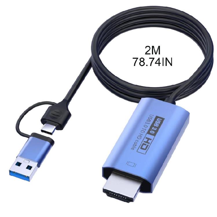 Портативный конвертер USB3.0 Type-C на HDMI-совместимый кабель-адаптер