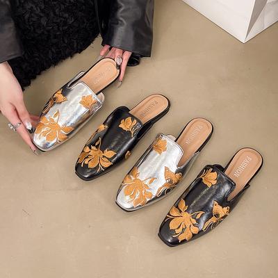 Модные и универсальные повседневные прохладные тапочки на плоской подошве, новинка весны и лета 2025 года, высококлассные прохладные тапочки для улицы, женская обувь