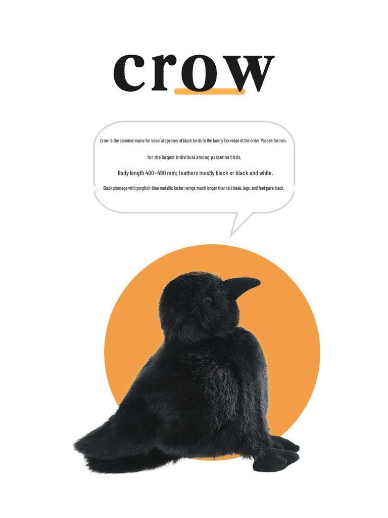 Креативная плюшевая кукла-ворон: Милое украшение-симуляция животного и подарок-компаньон