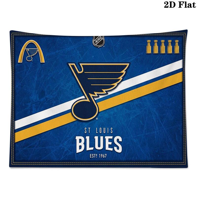 St. Louis Blues Logo Wall Tapestry Aesthetic Wall Hanging Printed Fabric Blanket Decorative Tapestries for Bedroom Living Room Home Decor