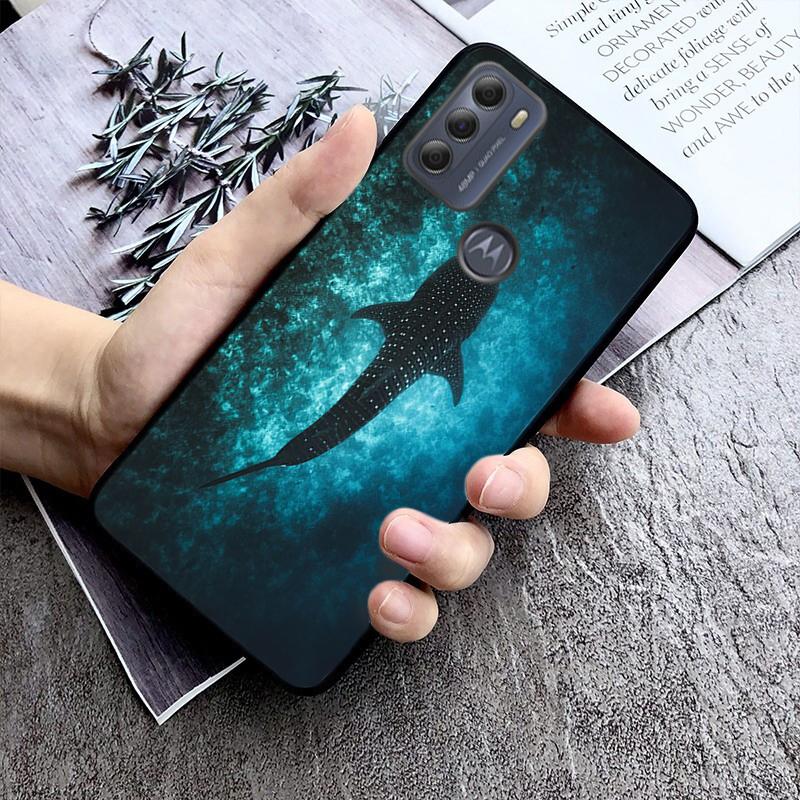 Чехол для телефона с китовой акулой и рыбой для Motorola Moto E7 Plus E32 E20 E40 Edge 20 Lite G22 G52 G20 G30 G100 G60 G50 G10 G Pure G Stylus