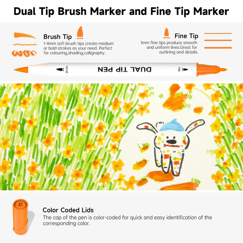 Кисть Shuttle Art Brush Watercolor 105 цветов, в комплект входит 1 маркер для рисования акварелью, двойная кисть с тонким кончиком, набор для быстрой печати, в комплект входит ручка, кисть,