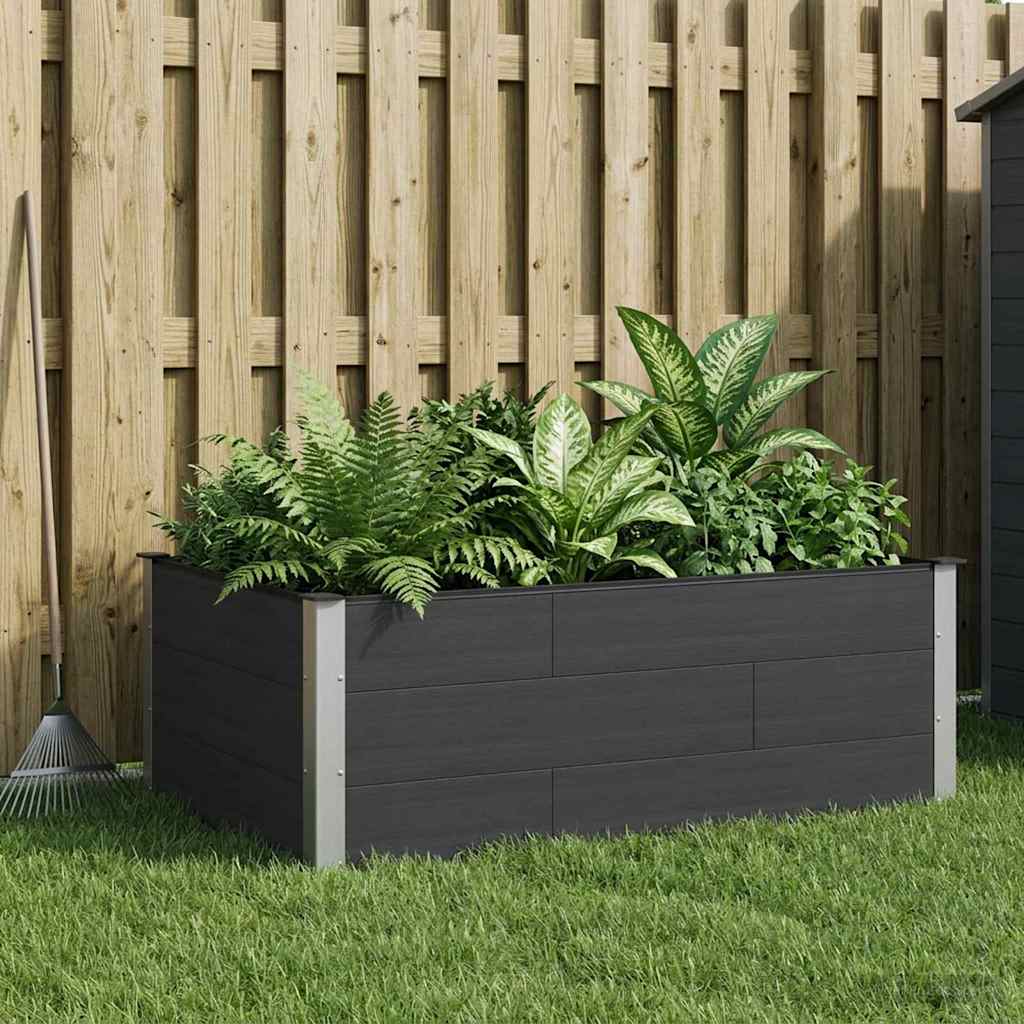 Raised Garden Bed Black 150 x 100 x 54 cm