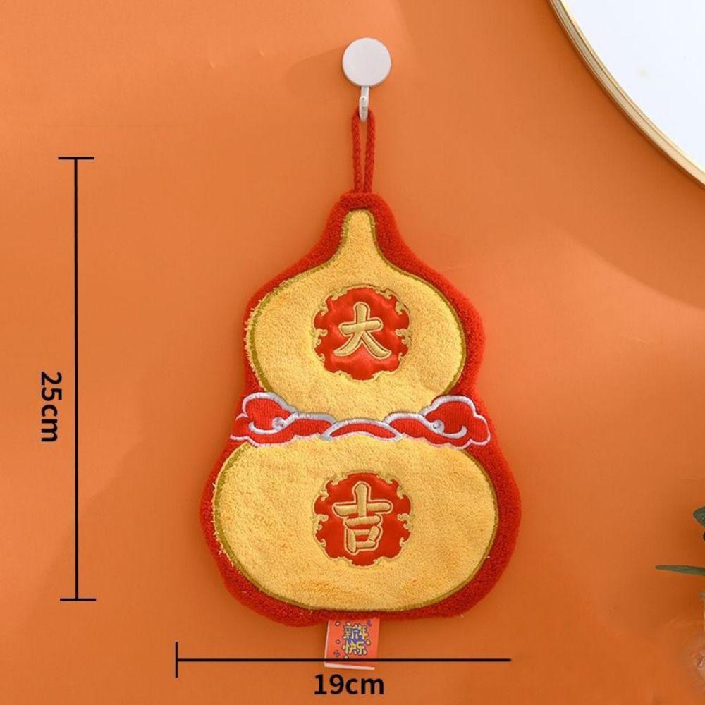 Cartoon Quick-drying Hand Towel Red Hanging Towels Creative Handkerchief Bathroom Kitchen