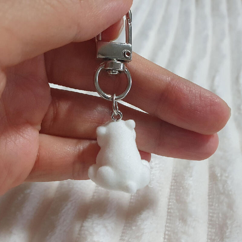 Плюшевая брелок-животное Белый медведь, flocked, ремешок для AirPod, телефона