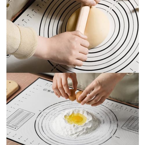LOYELEY Cooking Mat, Kneading Mat, Large Size, Confectionery Mat, Silicone Baking Mat, Heat-Resistant, Non-Slip, Graduations, Reusable, Baking Mat, Co