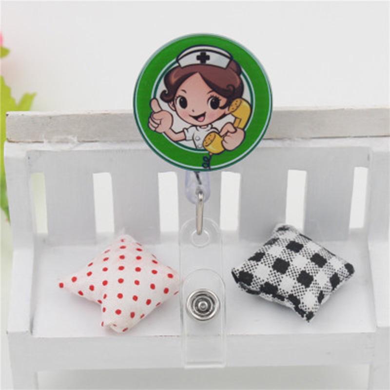 Модная идентификационная карточка с именем, выдвижная медсестра, врач, мультяшная кнопка, держатель для бейджа, школьные принадлежности, милый экспонат