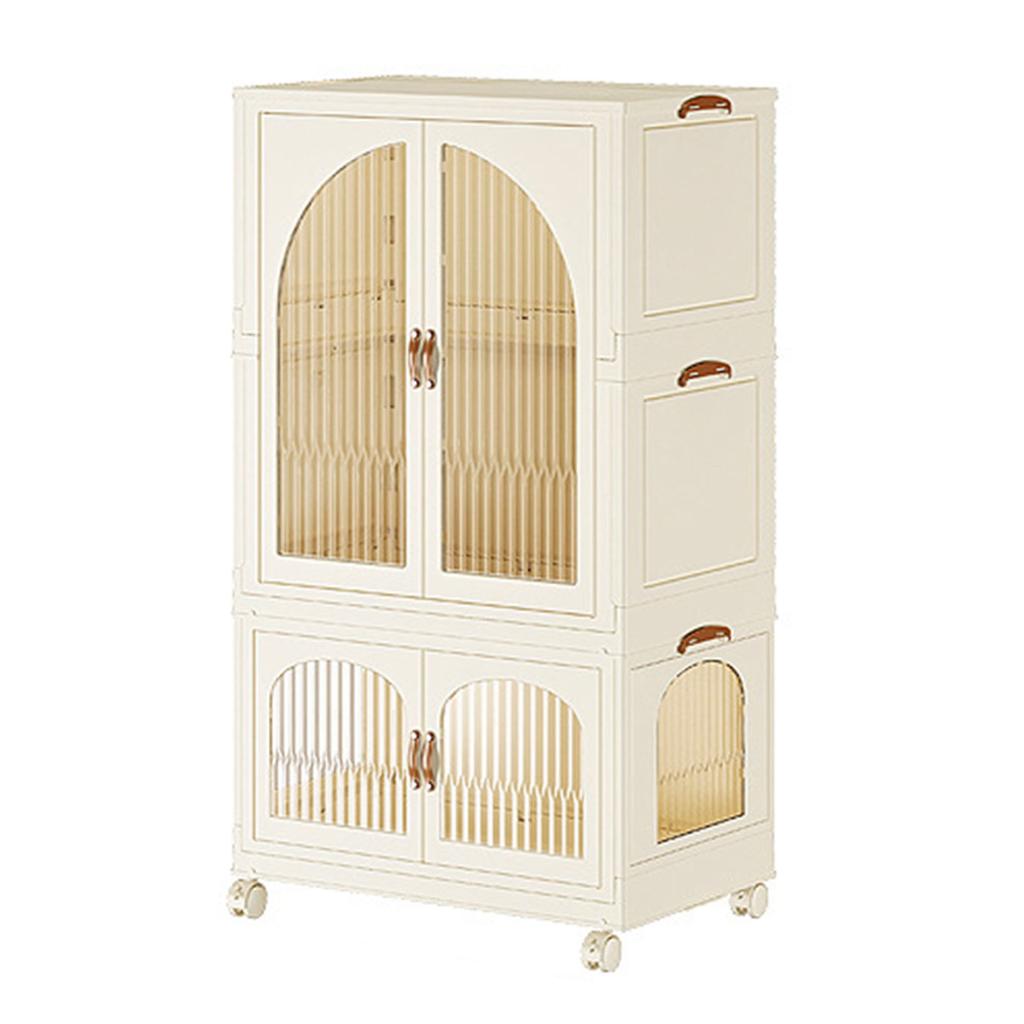 Одежный шкаф для одежды Пластиковый складной монтаж Бесплатная короткая арка для шкафа Дизайн Прозрачный шкаф