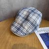 Retro Style Cotton Linen Newsboy Cap With Sun Shield For Spring And Autumn Use
