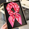 Love Qi Printing Simulation Silk Scarf Square Scarf Premium Shawl Versatile Neck Small Square Scarf Headscarf