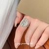 Cuiyan Shijie S925 Silver Korean Hollow Pattern Ring for Women, New Chinese Style Fashion Ring