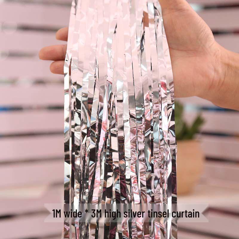 Лазерный фон с бахромой и мишура для украшения вечеринки или мероприятия