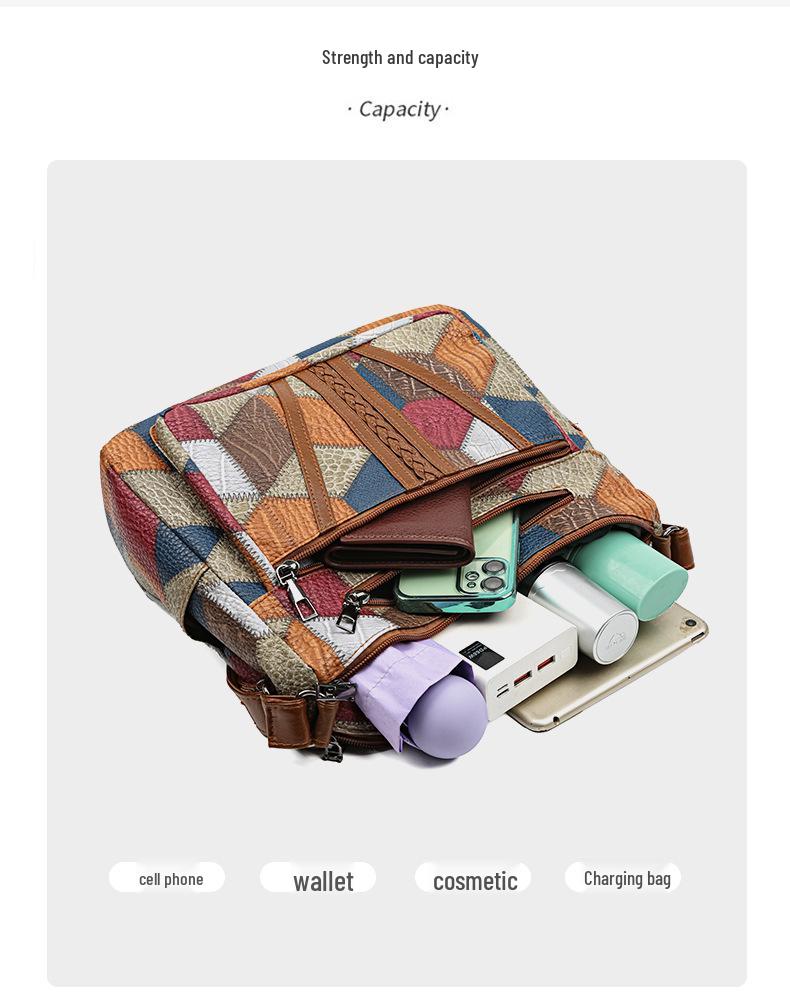 Женская сумка кроссбоди и тоут через плечо из лоскутной кожи большой вместимости для работы и поездок