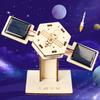 DIY Solar Artificial Satellite Model Kit Educational Handmade Wooden Puzzle Satellite Model Kids Science Exploration Projects STEM Toy Space