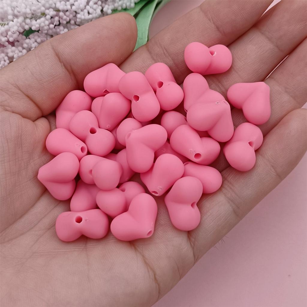 Сердце 15x11 мм резиновые 60 шт. однотонные бусины креативные ювелирные аксессуары «сделай сам» материалы для изготовления модная цепочка для мобильного телефона