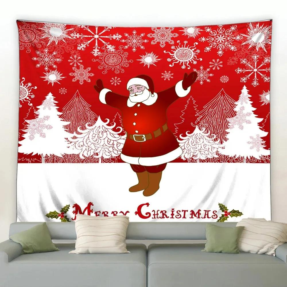 Рождественский мультфильм Бревенчатый дом Снеговик Гобелен Спальня Гостиная Дом Рождественское украшение Гобелен