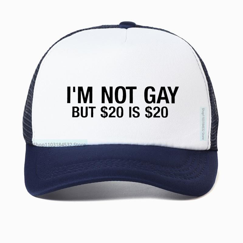Im Not Gay But is Funny Baseball Cap Unisex Fashion Adjustable Hip Hop Summer Mesh Breathable Snapback Hat
