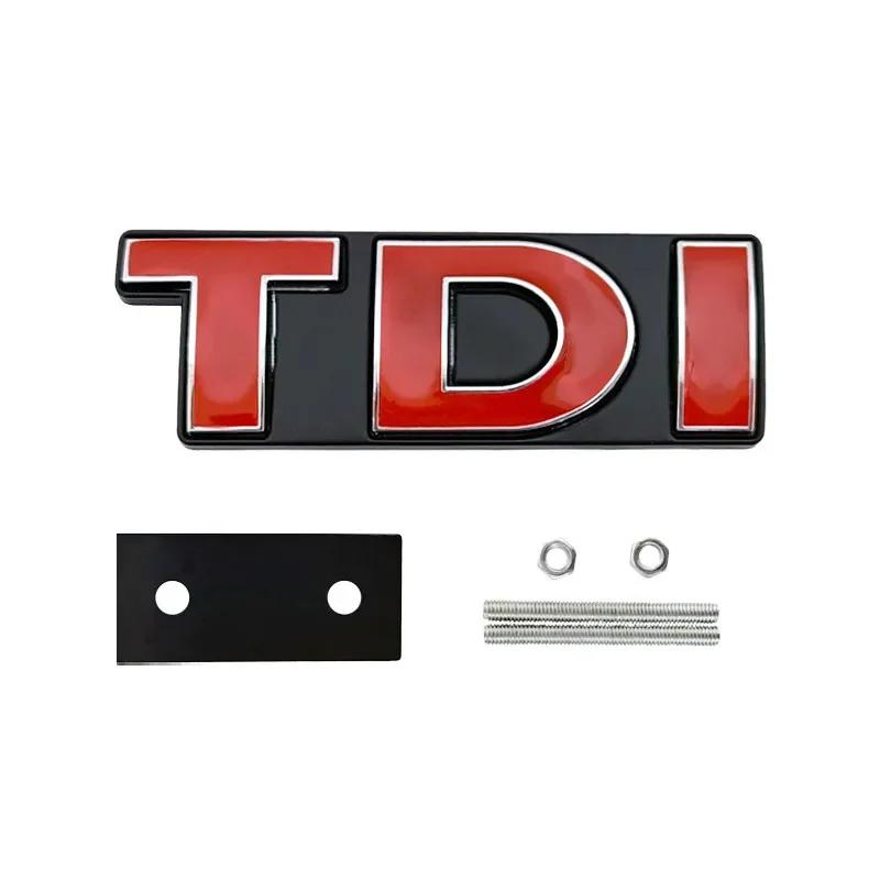 AGLNX1 3D Metal TDI Logo Car Front Grille Emblem Sticker Fender Side Rear Trunk Auto Badge Decor For VW Polo Golf Jetta Passat MK4 MK5