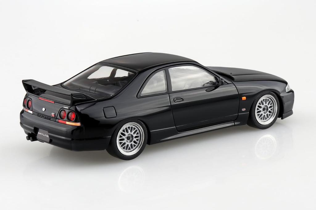 Aoshima Bunka Kyozai Rakupla Snap Kit Nissan R33 Skyline Кастомные колеса Масштабная пластиковая модель (АОСИМА) нет. 21CU-BK GT-R (черный) 1/32