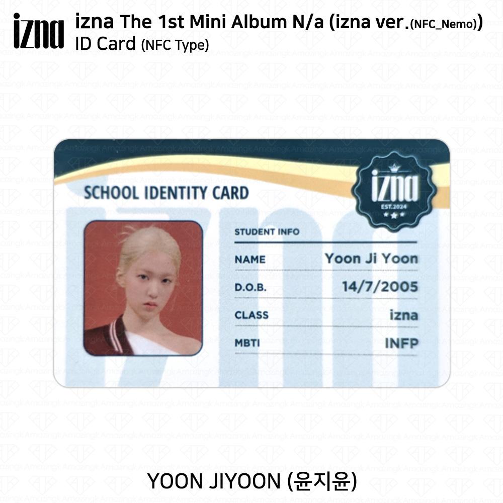 izna Первый мини-альбом N/a NFC_Nemo ver Official Selfie Photocard ID Card KPOP