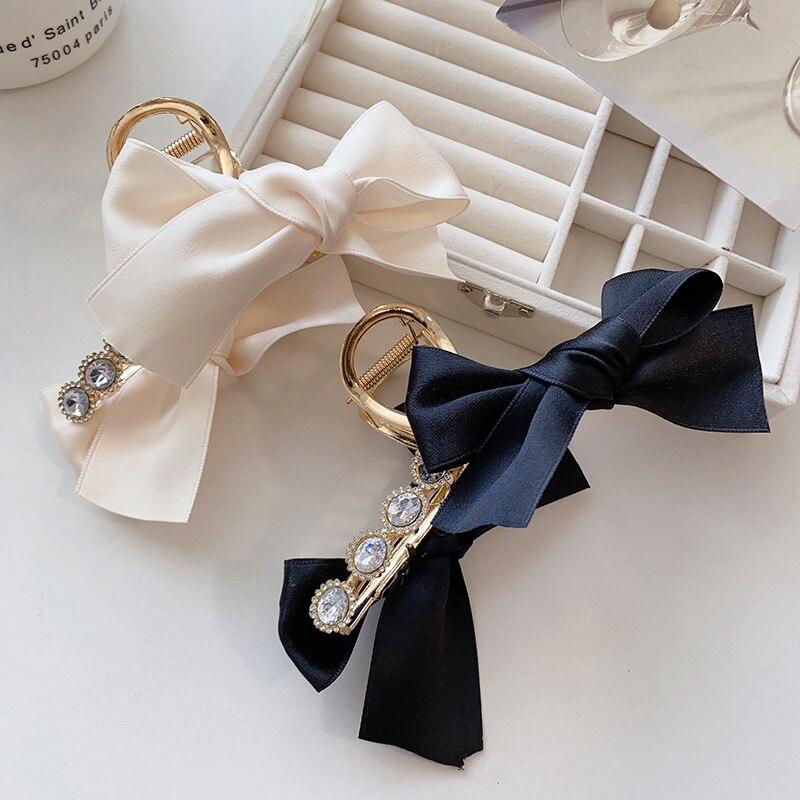 Новый 13 см Роскошный Хрустальный Лук Коготь Для Волос Модные Металлические Заколки Для Волос Шпилька Модные Блестящие Аксессуары Для Волос Для Женщин Головные Уборы Подарок