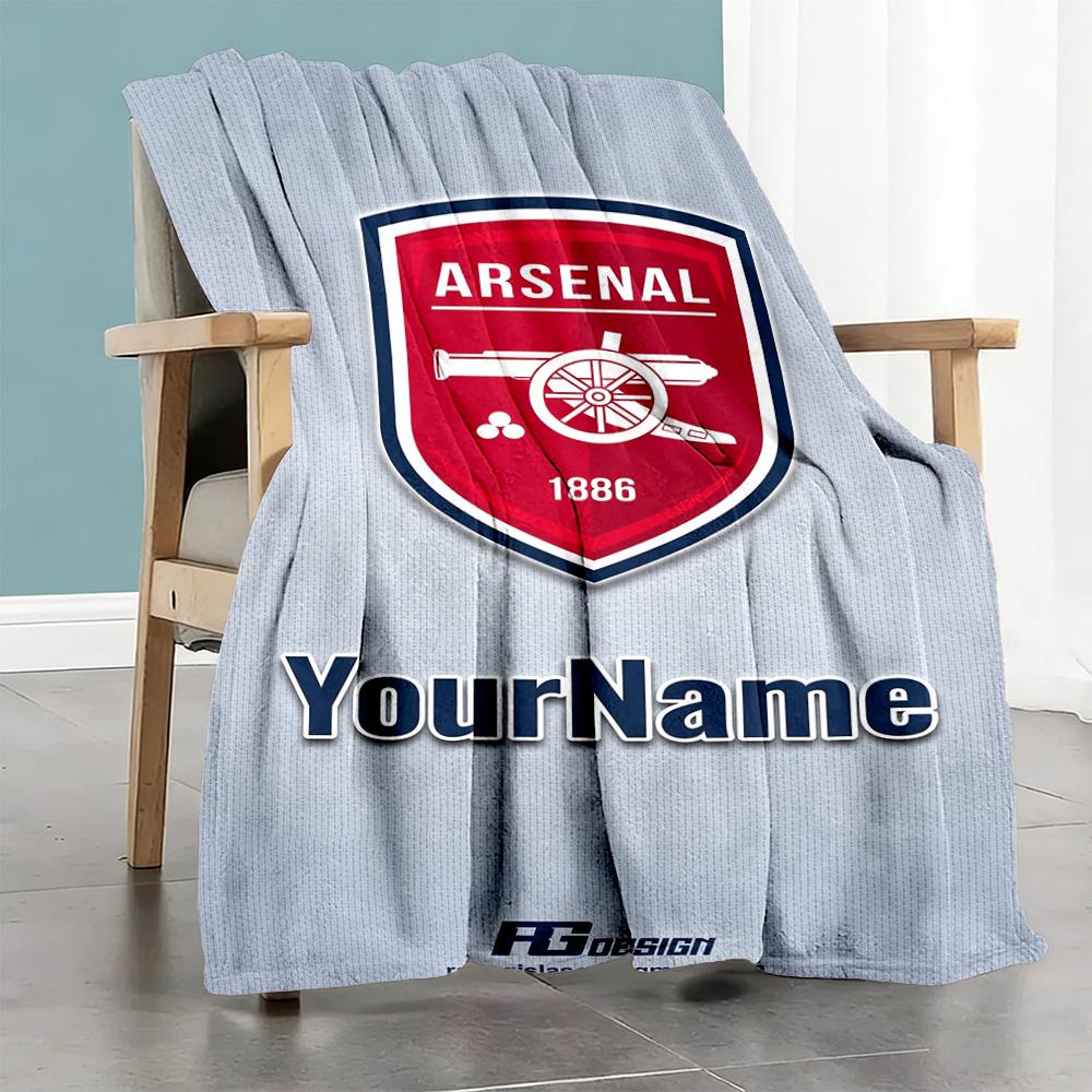 Arsenal Personalized Text Blanket Throw Personalized Blanket Soft & Cozy Throw For Livingroom Office Chair Chair Bed Four Seasons Multipurpose