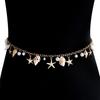 Bohemia Style Beach Waist Chain Imitation Pearl Starfish Conch Charm Vacation Body Chain Belly Chain Jewelry Gift