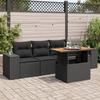 VidaXL Garden Lounge Set 5 Pcs with Cushions Black Braided Resin 3327317
