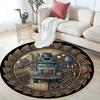 Industrial Gear Truck Art Round Area Rug Under Office Chairs Bedroom Living Room Home Decor