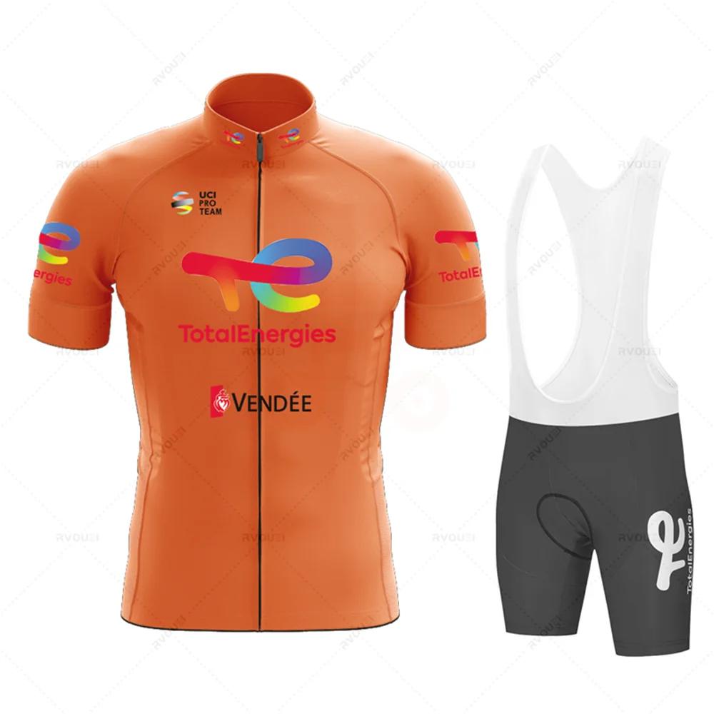 Total Energies 2025 Summer Profession Cycling Sweatshirt Set Men's Short Sleeve Jersey Cycling Clothing Bicycle Maillot Ciclismo