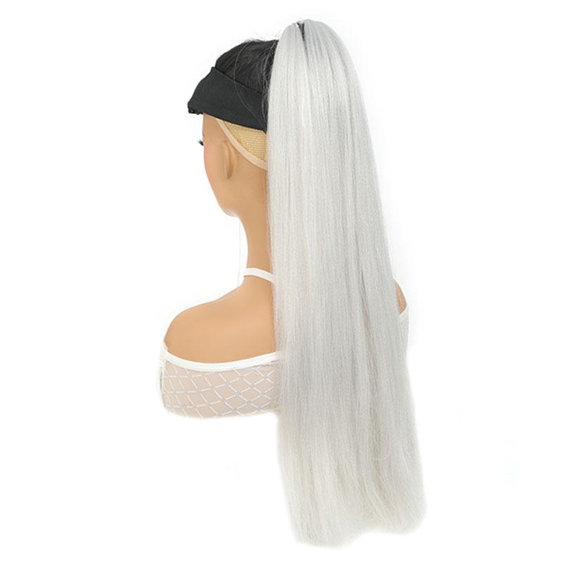 24-дюймовый длинный плетеный хвостик с резинкой, высокотемпературные мягкие волосы, женские синтетические шиньоны для повседневного использования