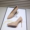 2025 Spring New Patent Leather Nude Ten Cm High Heels Women's Waterproof Table Fine Heel 12 Cm Pointed Women's Single Shoes