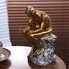 Creative Thinker Sitting Resin Sculpture Kawaii Thinker Doll Toy Thinker Desk Craft  Bedroom