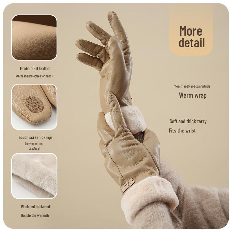 JIUMU Women's Winter Fleece-Lined Touchscreen Gloves